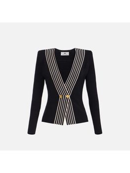 Maglia Elisabetta Franchi MK78S61E2 da donna nera e burro.